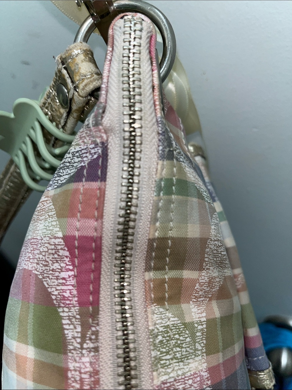 Coach Poppy Madras Tartan Plaid Hobo Shoulder Bag - Picture 13 of 17